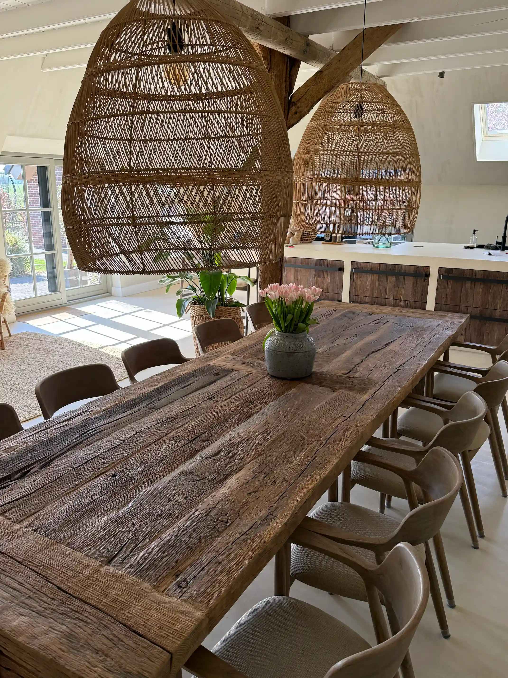 Altholz Tischplatte aus recyceltem Holz für Esstisch
